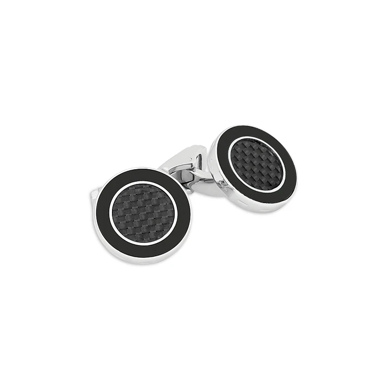 Carbon Redondo Palladium Plated Cufflinks