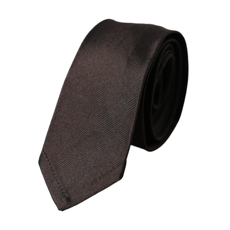 Brown Solid Silk Adjustable Tie - Men