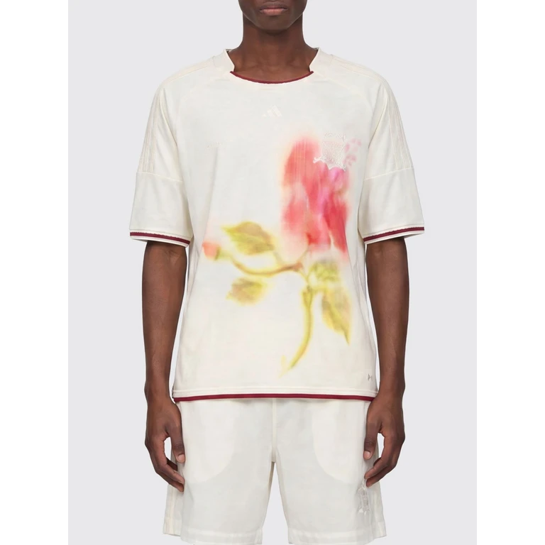 x Wales Bonner Floral T-Shirt with Asymmetrical Neckline (KR8792)