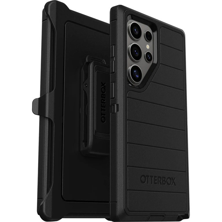 Samsung Galaxy S24 Ultra Defender Series Pro Case - Black, Rugged & Durable, with Port Protection, Includes Holster Clip Kickstand
