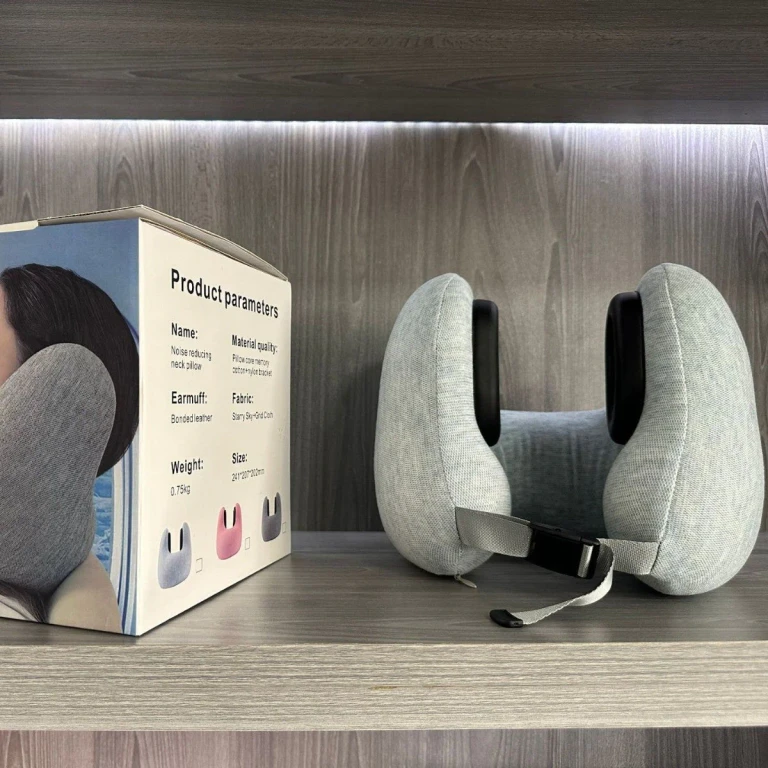 Memory Foam Travel Pillow - U-Shaped Neck Support with Noise Reduction