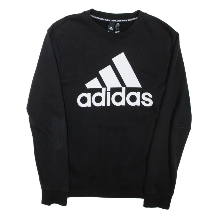ADIDAS Mens Sweatshirt Black Crew Neck S