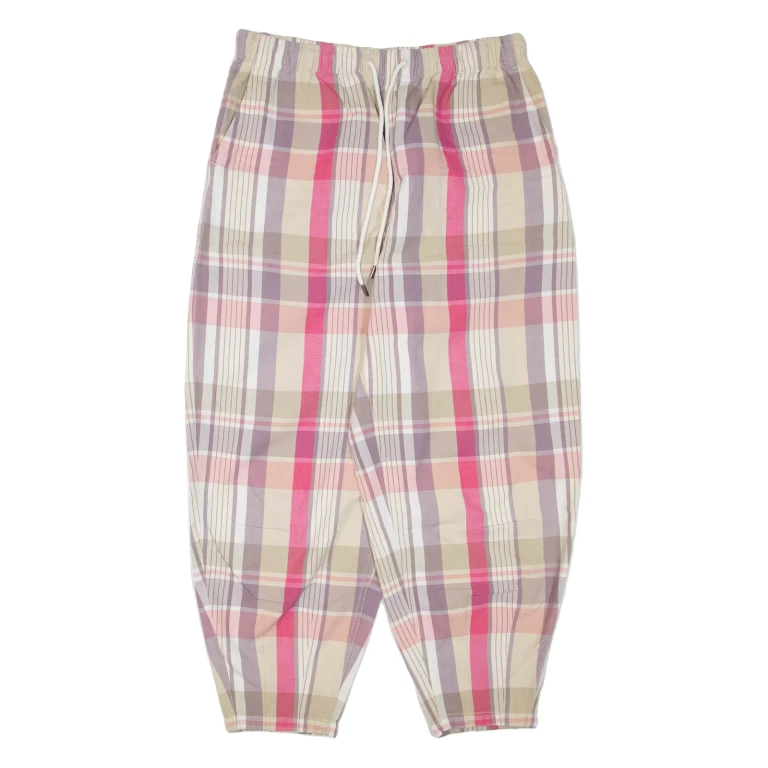 POLO RALPH LAUREN Check Womens Trousers Purple Loose Tapered W32 L25