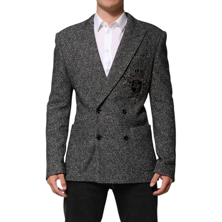 Black White Double Breasted Men Suit Blazer And Wool Cotton - Men