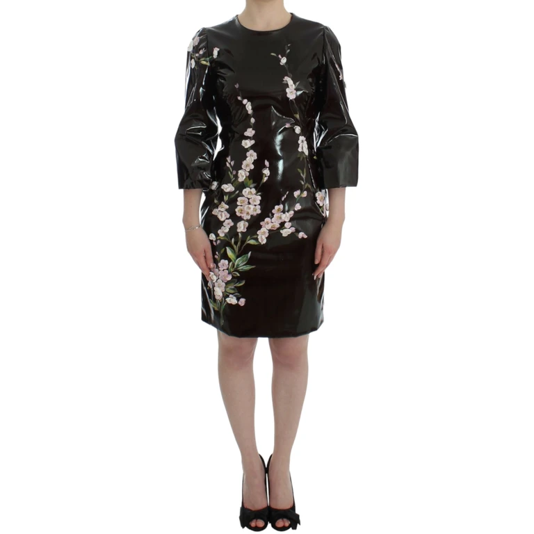 Dolce & Gabbana Black Floral 3-4 Sleeve Sheath Dress - Women