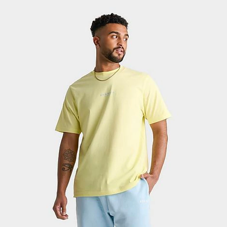 Men's London Essential T-Shirt in Yellow/Cool Blue Size: XS