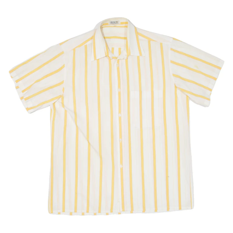 Mens Shirt Yellow Striped S