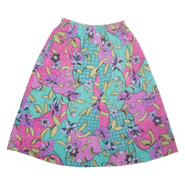 ALFRED DUNNER Womens A-Line Skirt Purple Midi Floral M