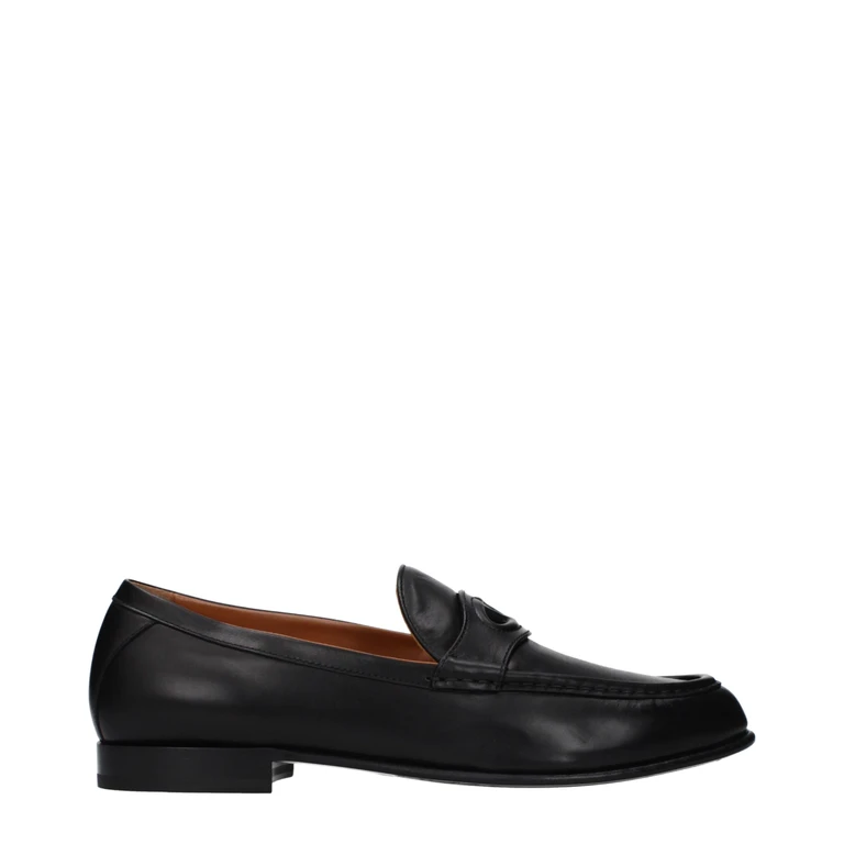 Valentino Garavani Black Leather Slip-On Loafers - Men