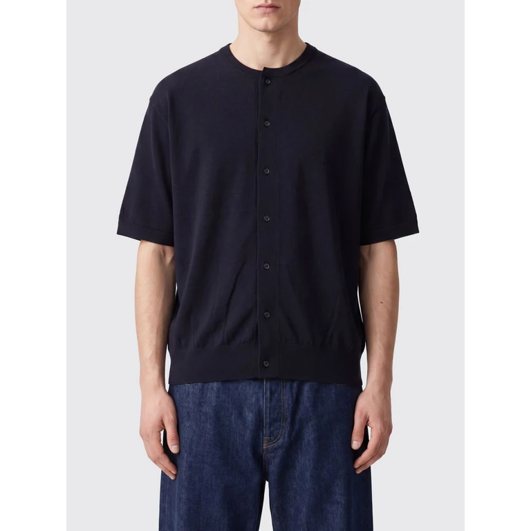 Giza Short-Sleeved Cotton Knit Cardigan with a Crew Neck (A26SC01KADN)