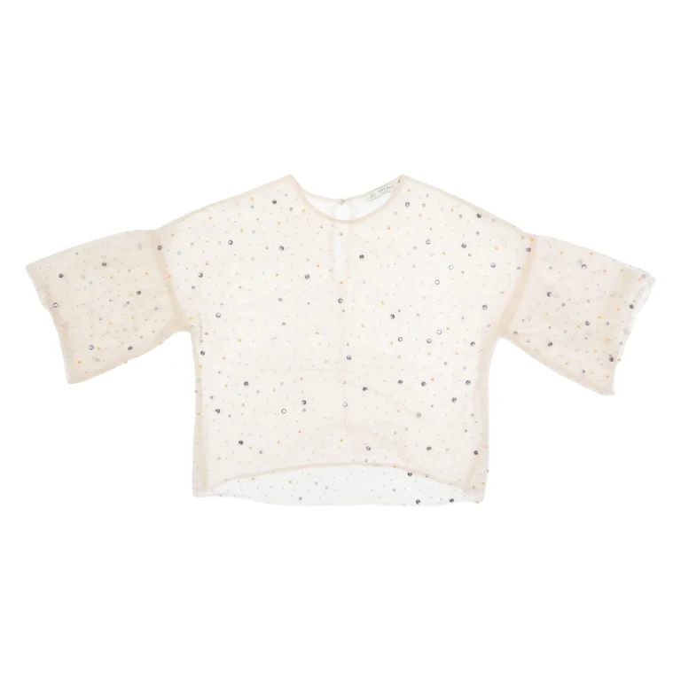 ZARA Sheer Womens Top Beige S