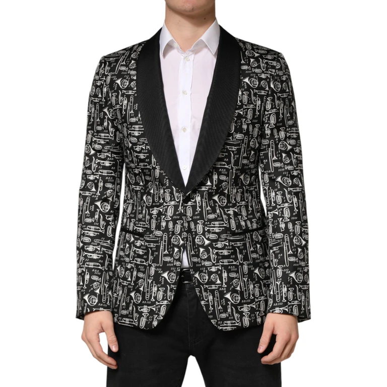 Dolce & Gabbana Black Jazz Club Silk Single Breasted Blazer Polyester Clothing - Men