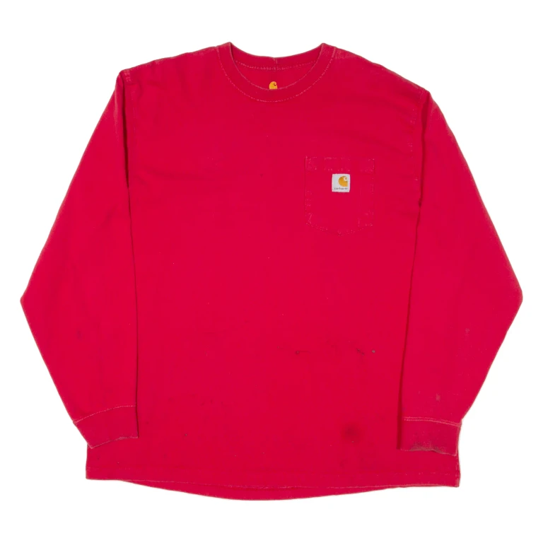 CARHARTT Mens T-Shirt Red Long Sleeve XL