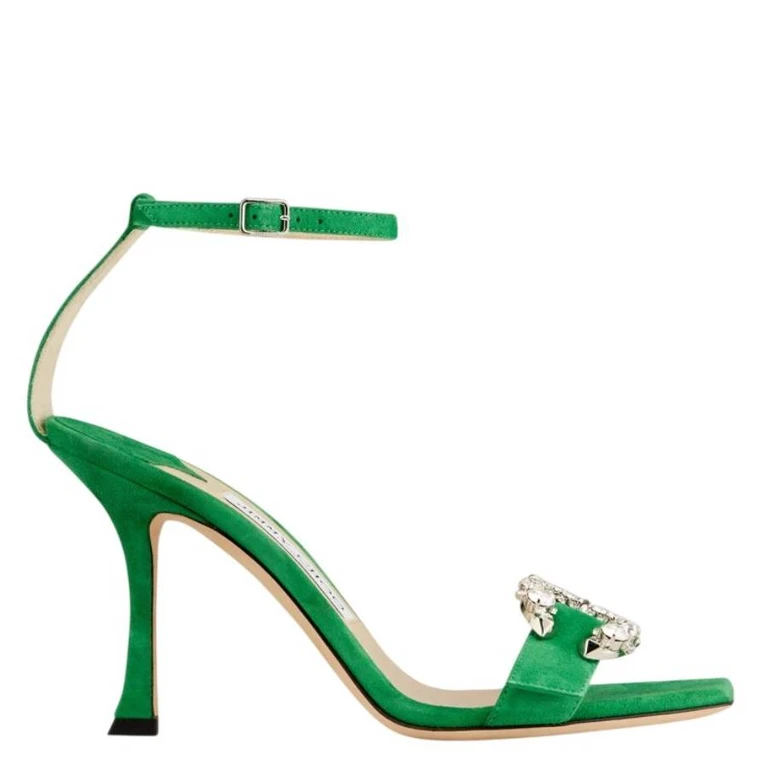 Marsai 90 Suede Crystal-Buckle Sandals