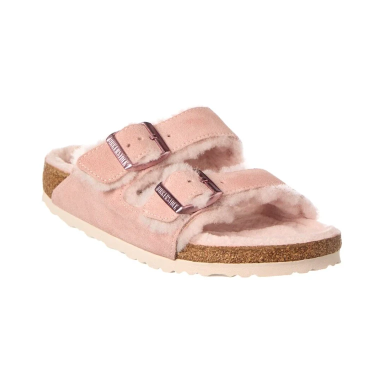 Arizona Shearling Suede Leather Light Rose