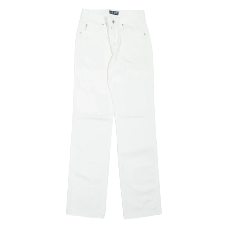 ARMANI JEANS Womens Trousers White Regular Straight W24 L30