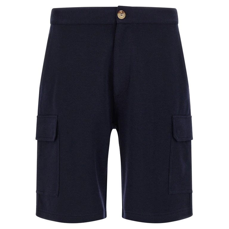 Brunello Cucinelli Blue Cotton Bermuda Shorts - Men