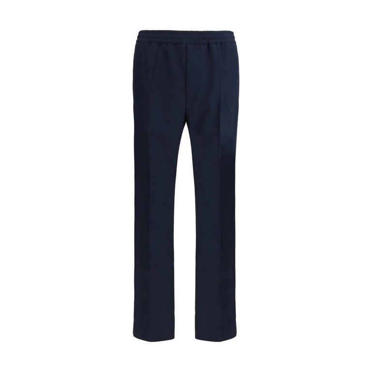 Blue Polyester Casual Pants - Men