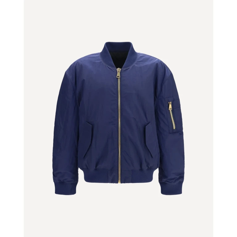Nylon Bomber Jacket with embroidered back logo Male 50