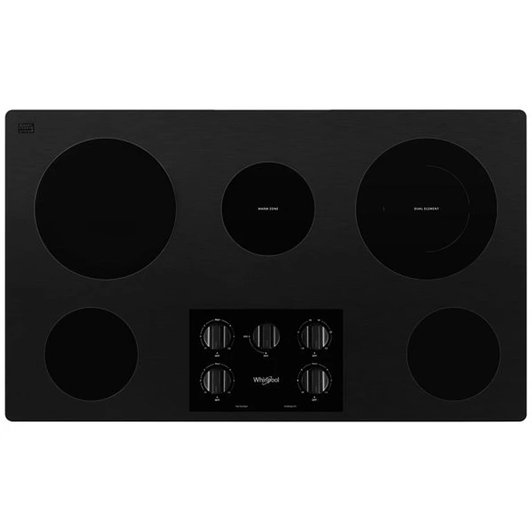 36 in. Electric Ceramic Glass Cooktop with Dual Radiant Element in Black
