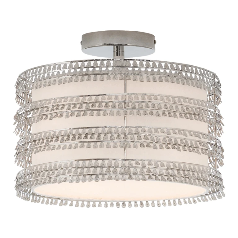 Silver Semi-Flush Mount Ceiling Light