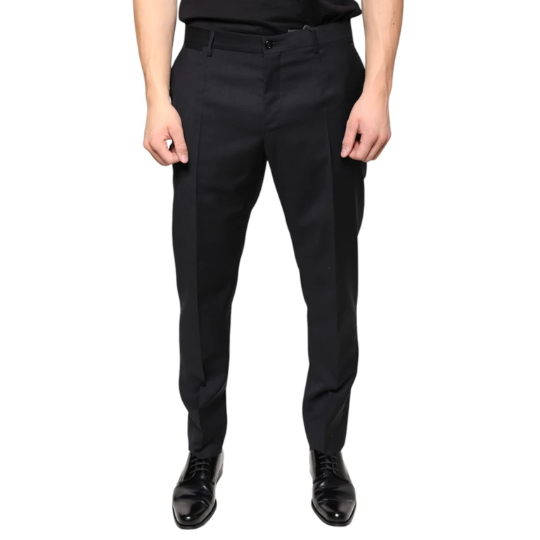 Dolce & Gabbana Black Wool Skinny Men Dress Pants Virgin - Men
