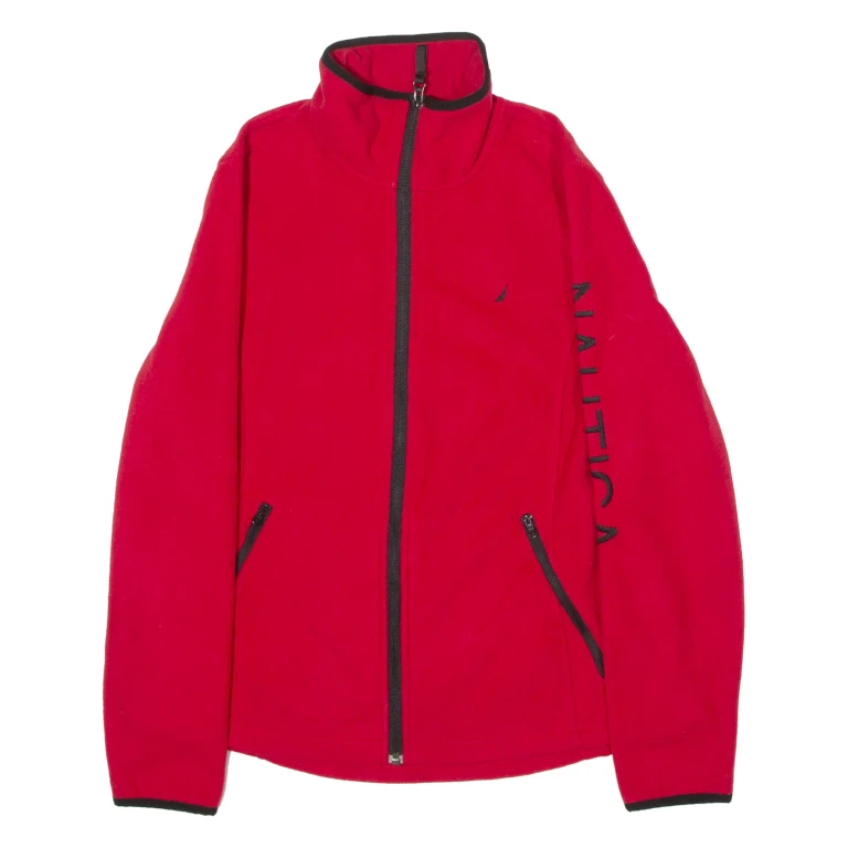 NAUTICA Womens Fleece Jacket Red M