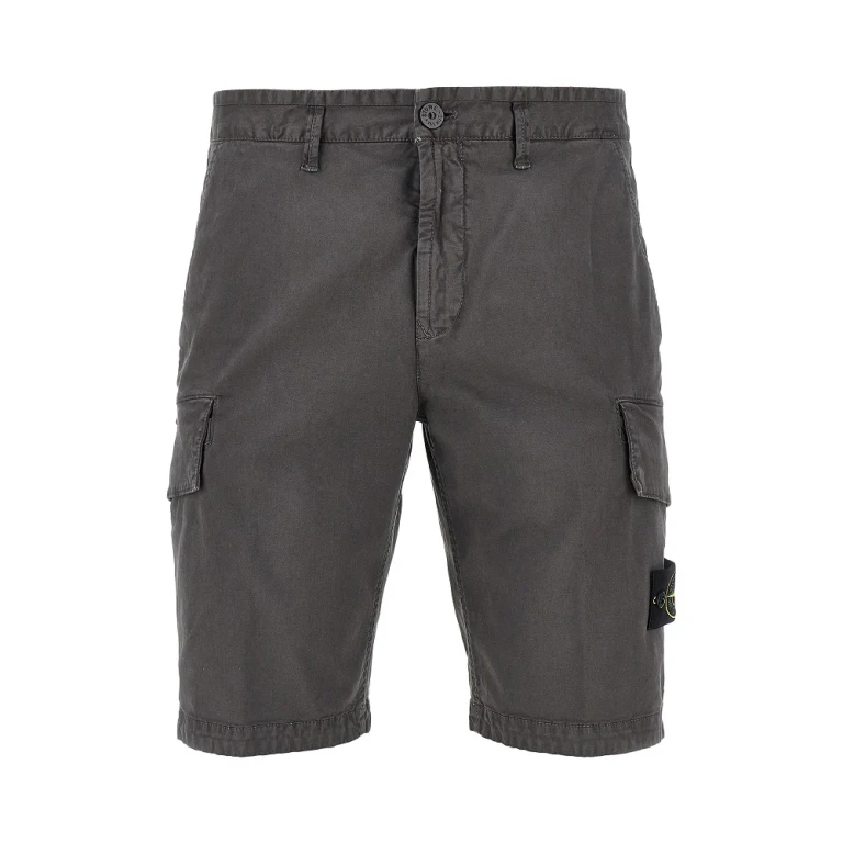 STONE ISLAND Old Effect Broken Twill cargo shorts Man 30