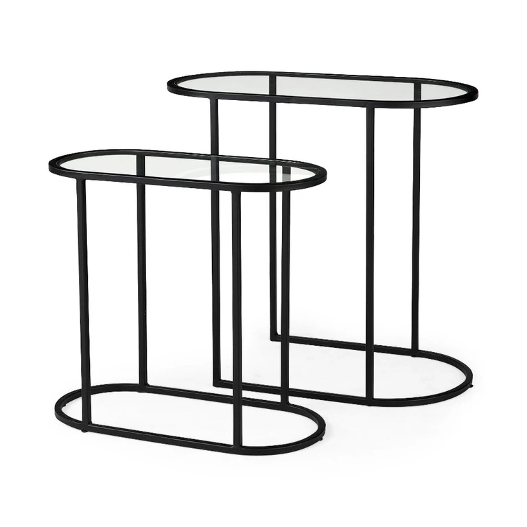 Celine Metal and Glass Nesting Tables