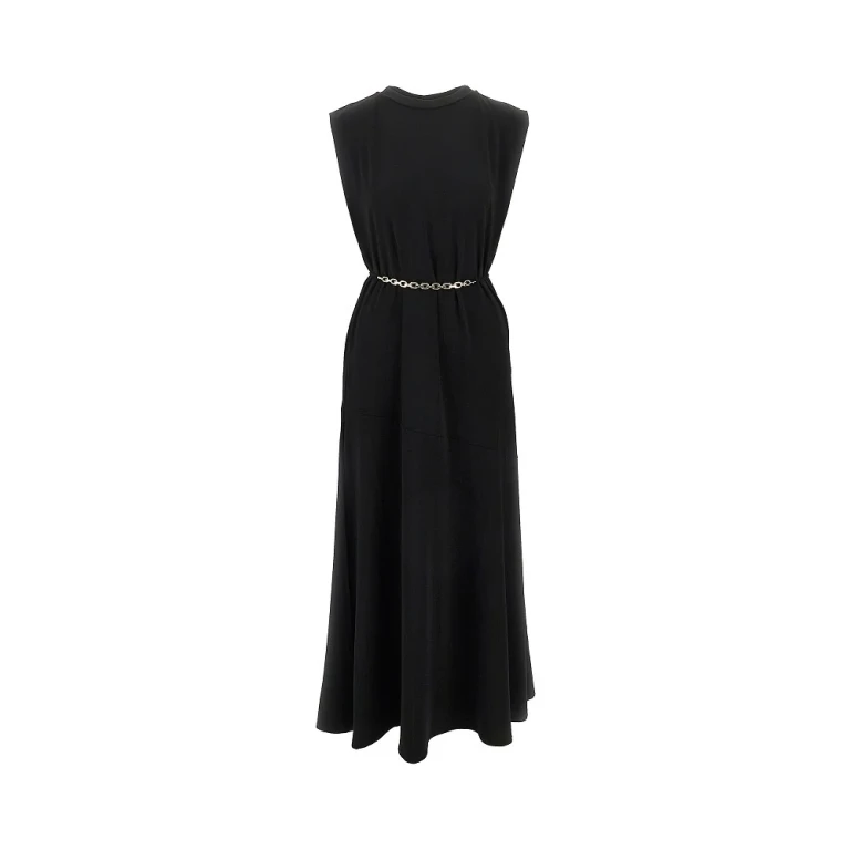 PINKO Jersey long dress with chain belt Woman XS