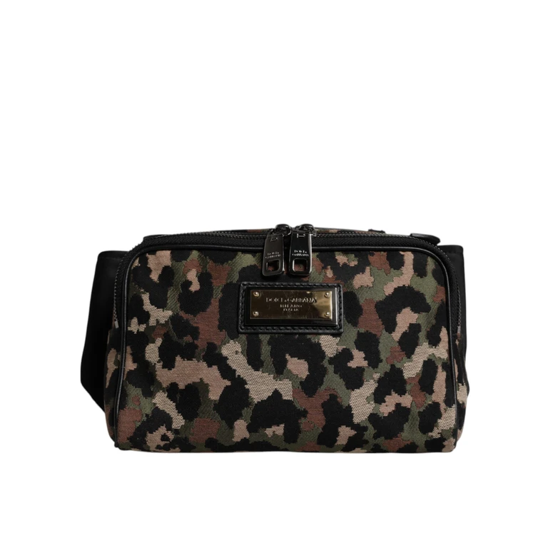 Dolce & Gabbana Multicolor Leopard Dg Logo Belt Waist Fanny Pack Bag - Men