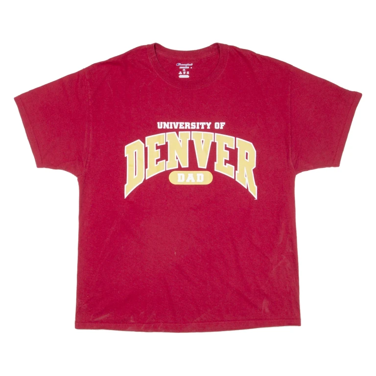 CHAMPION University Of Denver Dad Mens T-Shirt Red USA XL