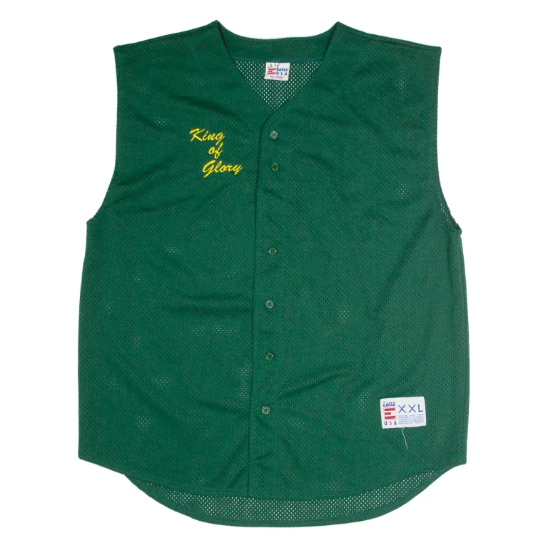EAGLE King Of Glory Mens Jersey Green Sleeveless Button Neck 2XL