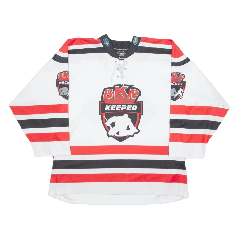 CHIP SPORT BKP Keeper Hockey Mens Jersey White 3/4 Sleeve USA L