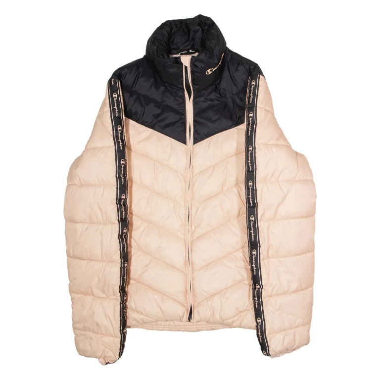 CHAMPION Womens Puffer Jacket Pink Colourblock M