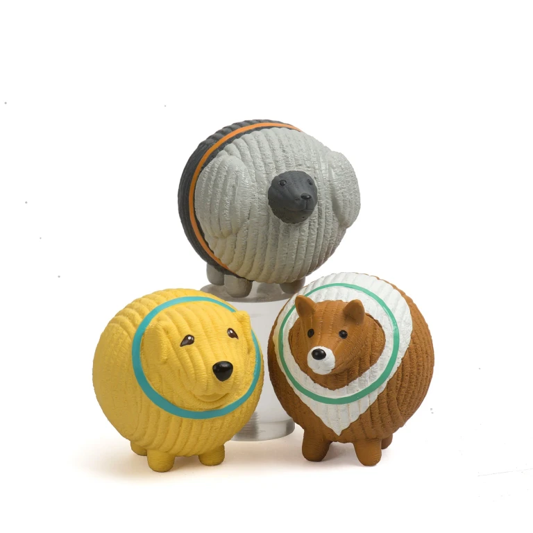 Assorted Ruff-Tex HuggleMutt Latex Balls Dog Toys, 3 Pack, Large