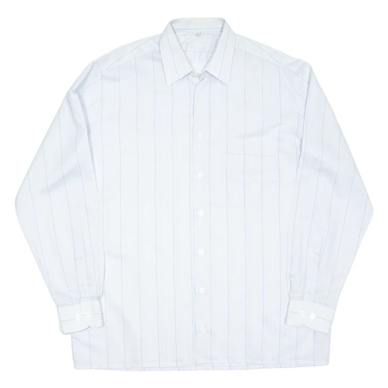 Mens Shirt Blue Striped Long Sleeve XL