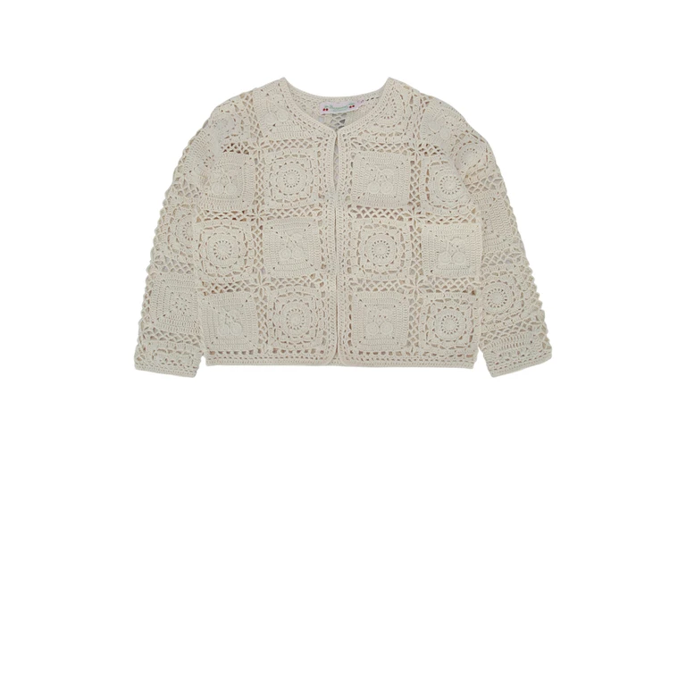 Bonpoint Cardigan Lea-Marie Upb Ecru Coton Maglieria