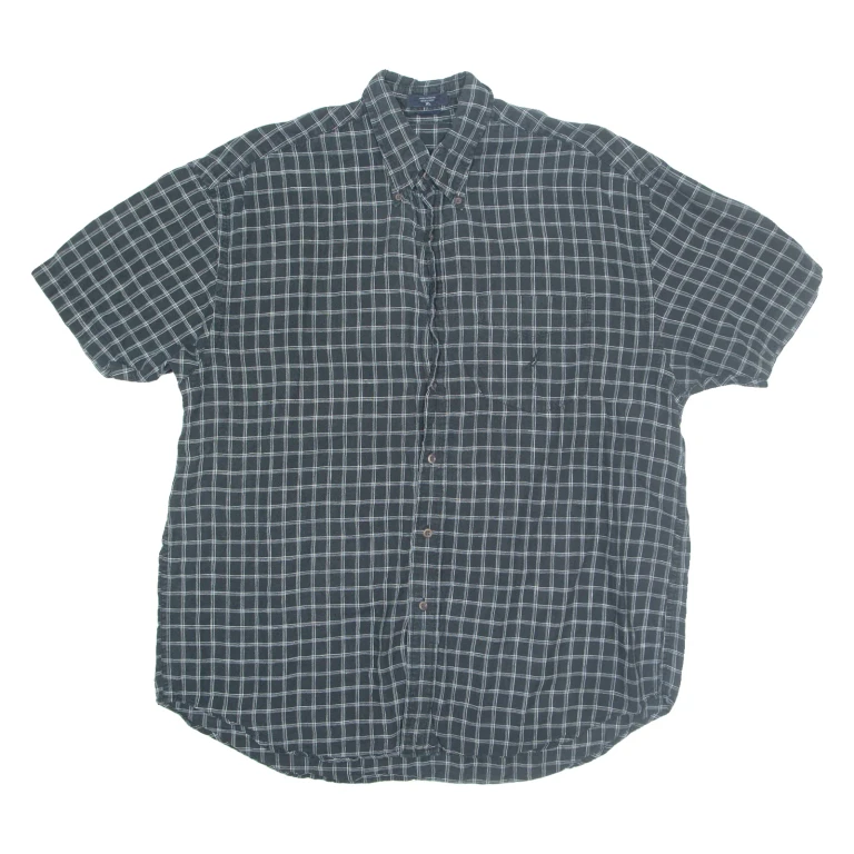 NAUTICA Mens Shirt Black Check XL