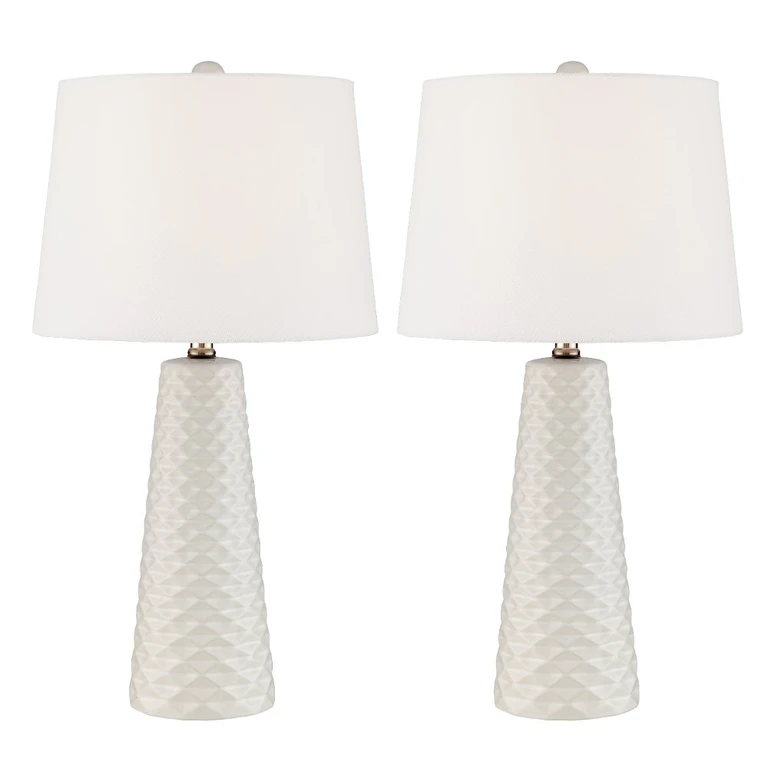 Muriel White Table Lamp Set