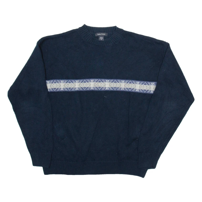 NAUTICA Mens Jumper Blue Tight Knit S