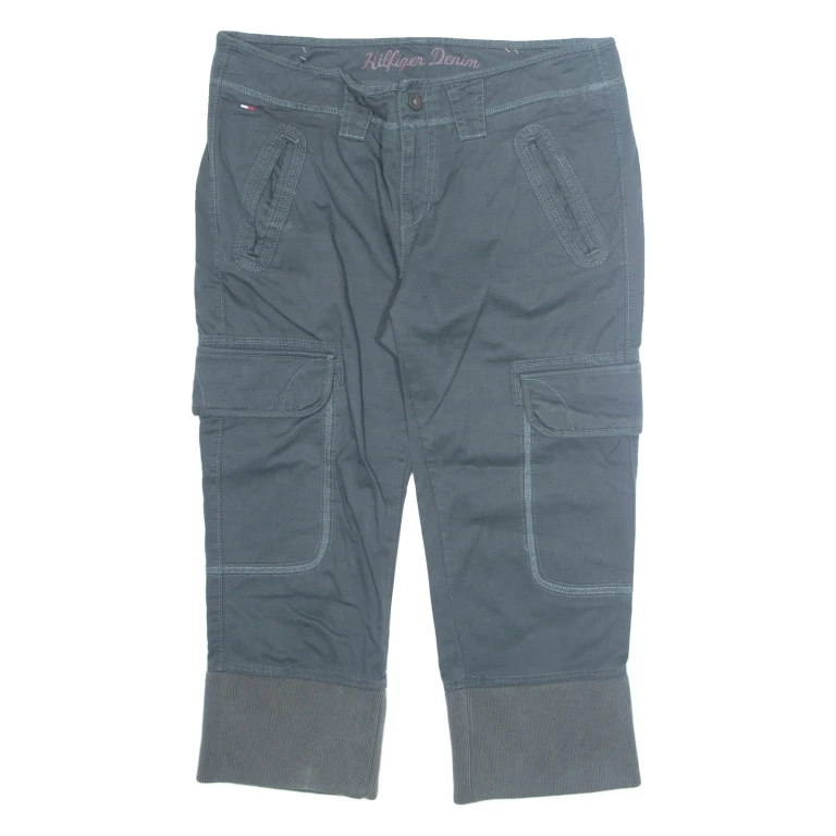 TOMMY HILFIGER Workwear 3/4 Womens Trousers Blue Regular Straight W34 L22