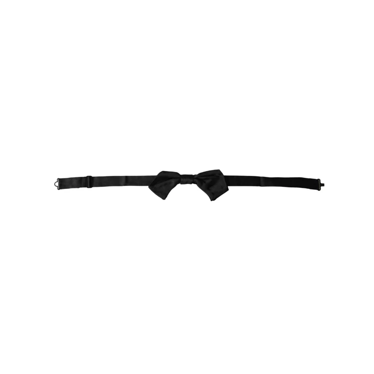 Dolce & Gabbana Black Satin Silk Adjustable Neck Men Bow Tie - Men