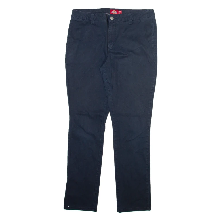 DICKIES Womens Trousers Blue Slim Straight W30 L29