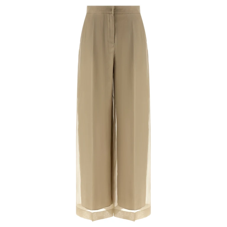 Max Mara Beige Silk Casual Pants - Women