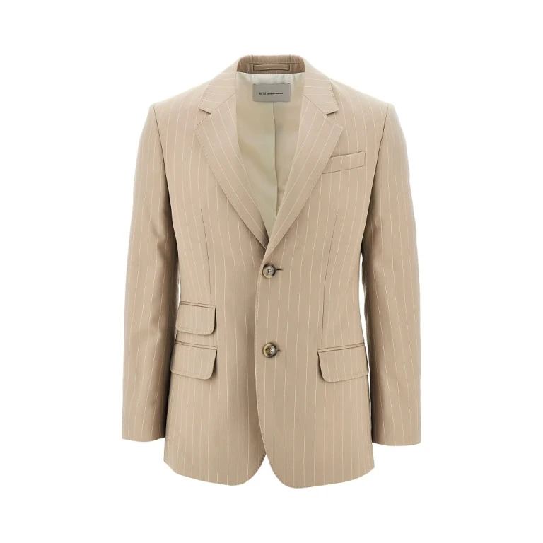 Pinstriped wool single-breasted jacket Man 42