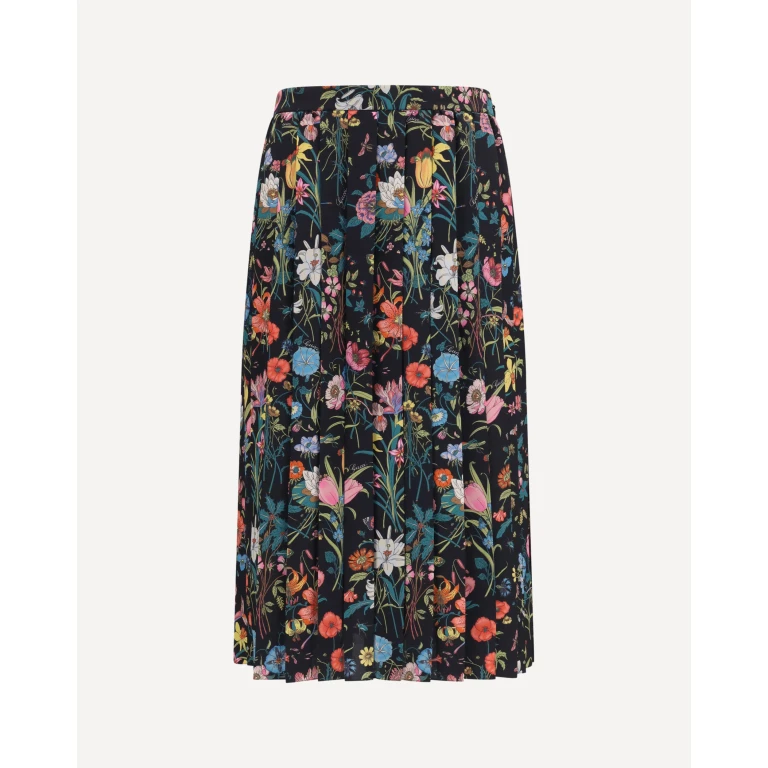 GUCCI Flora printed silk midi Skirt Female 40