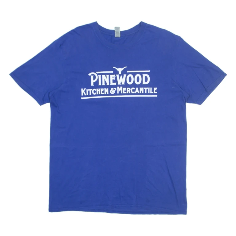 GILDAN Pinewood Kitchen & Mercantile Mens T-Shirt Blue L