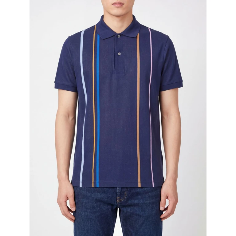 Multicolour Striped Cotton Polo Shirt (M1R958PV0304849)