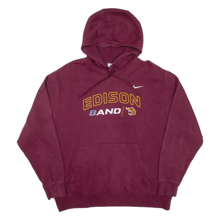 NIKE Edison Band Mens Maroon Hoodie USA XL